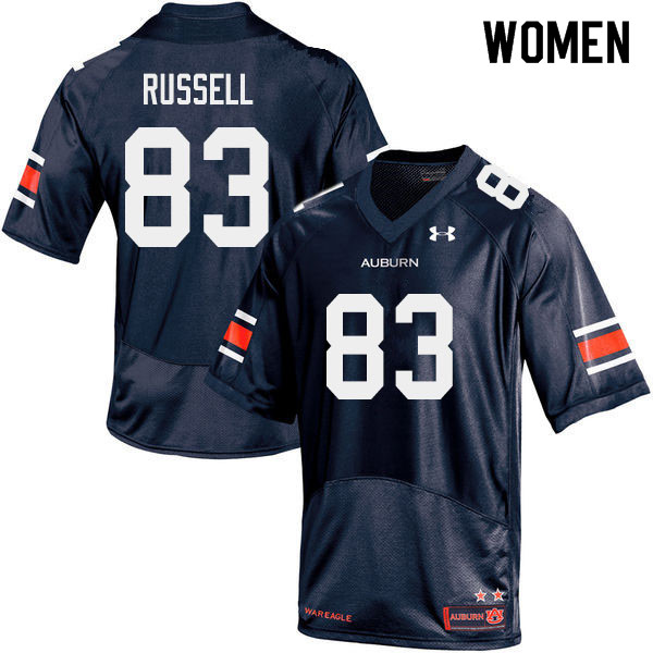 Women #83 Malcolm Russell Auburn Tigers College Football Jerseys Sale-Navy